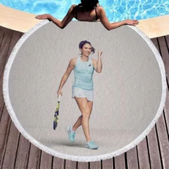 Johanna Konta Popular British Tennis Player Round Beach Towel 1