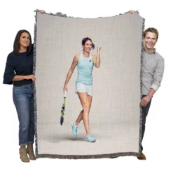 Johanna Konta Popular British Tennis Player Woven Blanket