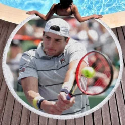 John Isner Professional American Tennis Player Round Beach Towel 1