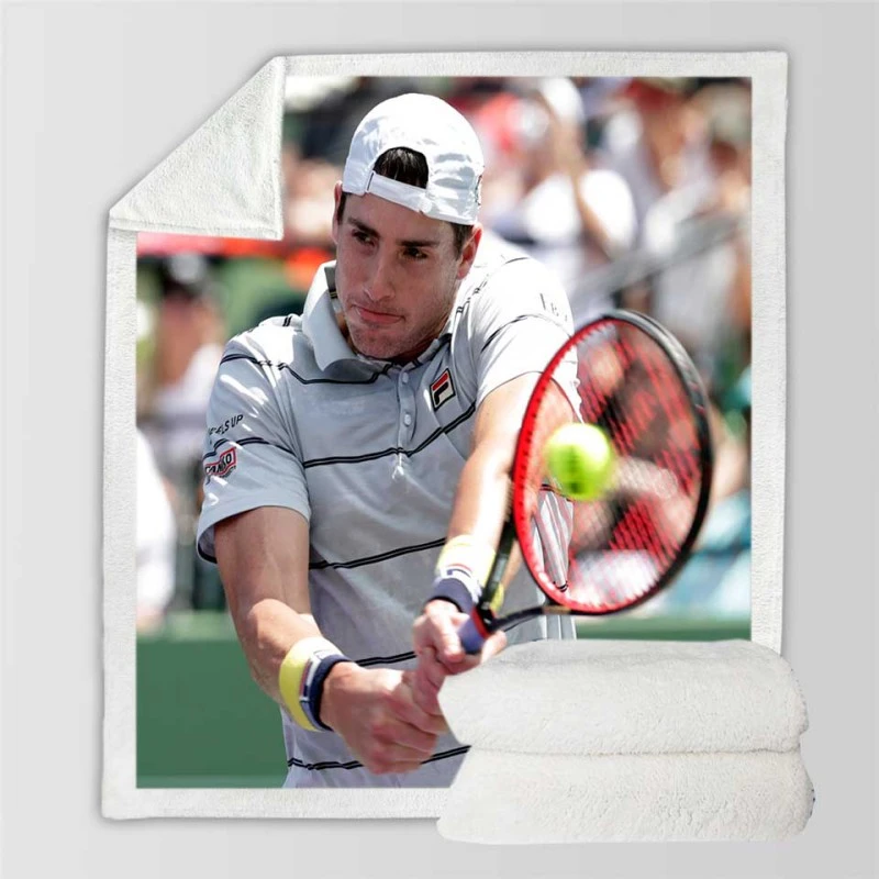 John Isner Professional American Tennis Player Sherpa Fleece Blanket