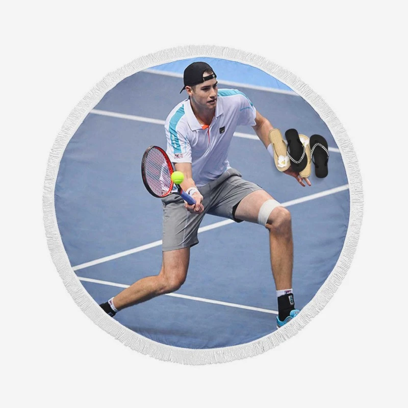 John Robert Isner Popular American Tennis Player Round Beach Towel