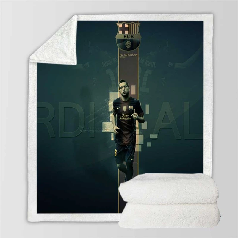 Jordi Alba Popular Barcelona Player Sherpa Fleece Blanket