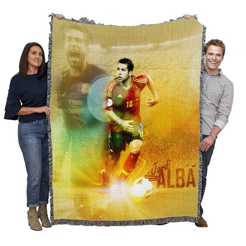 Jordi Alba Spanish Professional Football Club Woven Blanket