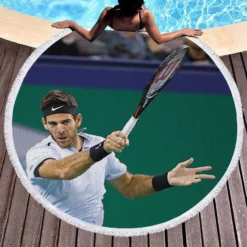 Juan Martin del Potro Argentinian Tennis Player Round Beach Towel 1