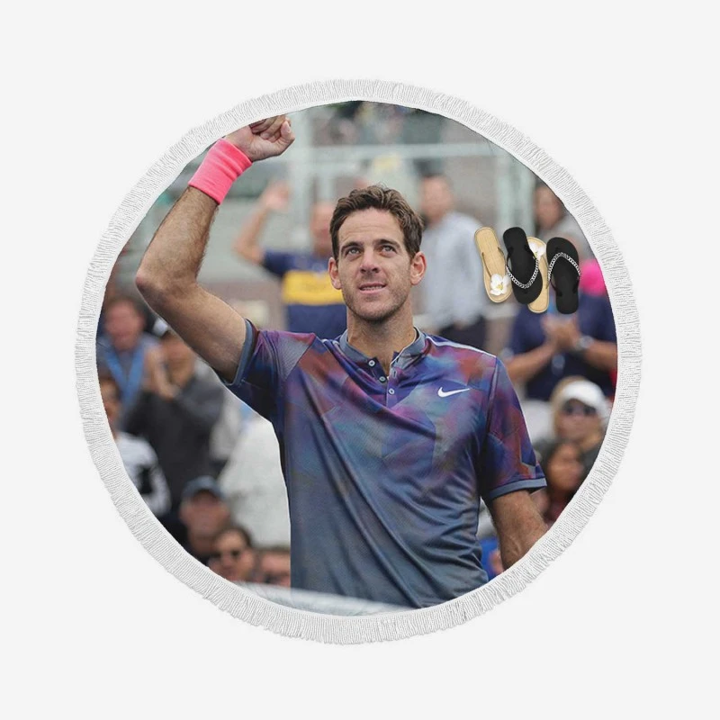 Juan Martin del Potro Argentinian Top Ranked Tennins Player Round Beach Towel