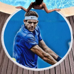 Juan Martin del Potro Excellent Argentinian Tennis Player Round Beach Towel 1