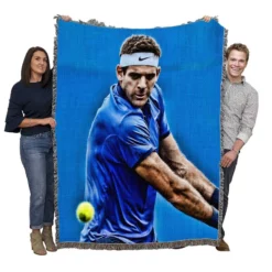 Juan Martin del Potro Excellent Argentinian Tennis Player Woven Blanket