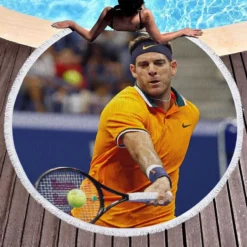 Juan Martin del Potro Professional Tennis Player Round Beach Towel 1