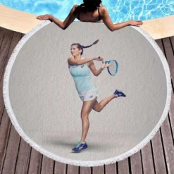 Julia GOrges German Professional Tennis Player Round Beach Towel 1