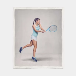 Julia GOrges Popular German Tennis Player Sherpa Fleece Blanket 1