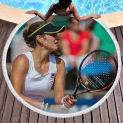 Julia Goerges Top Ranked German Tennis Player Round Beach Towel 1