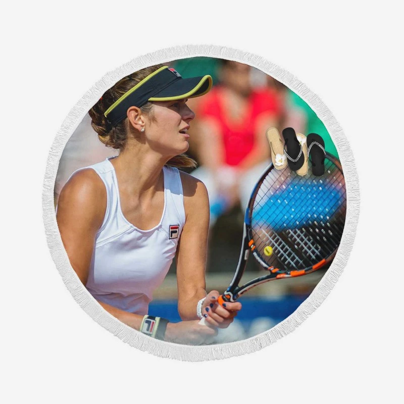 Julia Goerges Top Ranked German Tennis Player Round Beach Towel