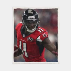 Julio Jones Professional NFL Football Player Sherpa Fleece Blanket 1