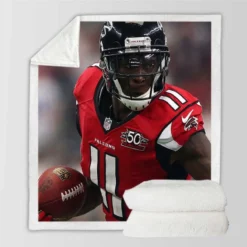 Julio Jones Professional NFL Football Player Sherpa Fleece Blanket