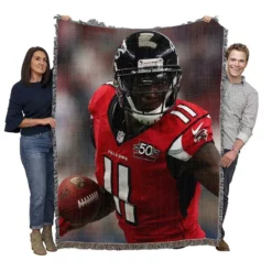 Julio Jones Professional NFL Football Player Woven Blanket