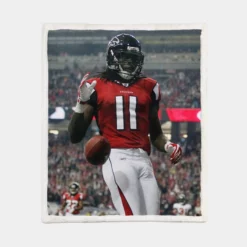 Julio Jones Top Ranked NFL Football Player Sherpa Fleece Blanket 1