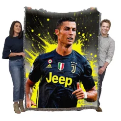Juve Coppa Italia Sports Player Cristiano Ronaldo Woven Blanket