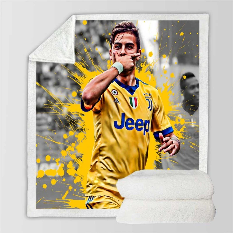 Juve Hulking Soccer Player Paulo Bruno Dybala Sherpa Fleece Blanket