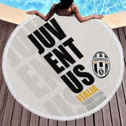 Juve Italia Traditional Football Club Logo Round Beach Towel 1