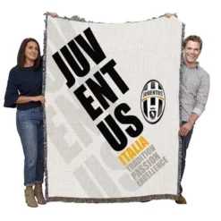 Juve Italia Traditional Football Club Logo Woven Blanket