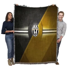Juve Turin City Soccer Club Logo Woven Blanket