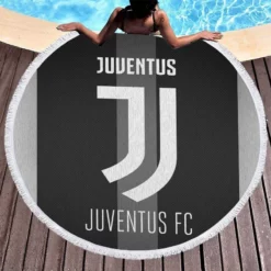 Juventus FC Classic Soccer Team Round Beach Towel 1