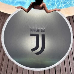 Juventus FC Competitive Football Club Round Beach Towel 1