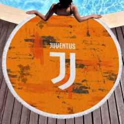 Juventus FC Copa Italia Football Club Round Beach Towel 1