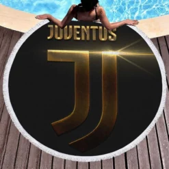 Juventus FC Top Ranked Football Club Round Beach Towel 1