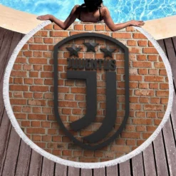 Juventus FC Ultimate Soccer Club Round Beach Towel 1