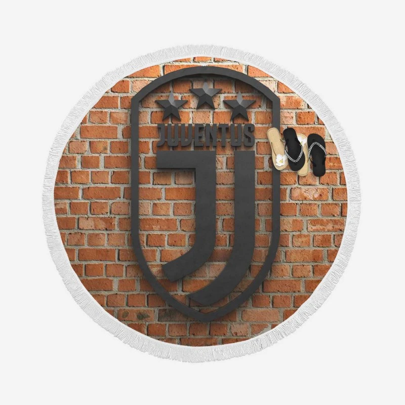 Juventus FC Ultimate Soccer Club Round Beach Towel