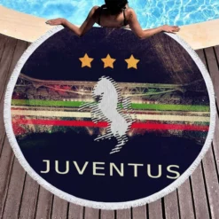 Juventus Football Club Logo Round Beach Towel 1