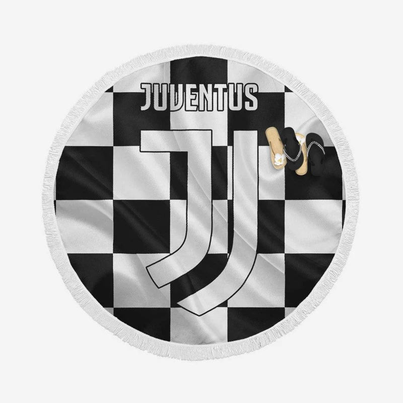 Juventus Logo Supercoppa Italiana Club Round Beach Towel