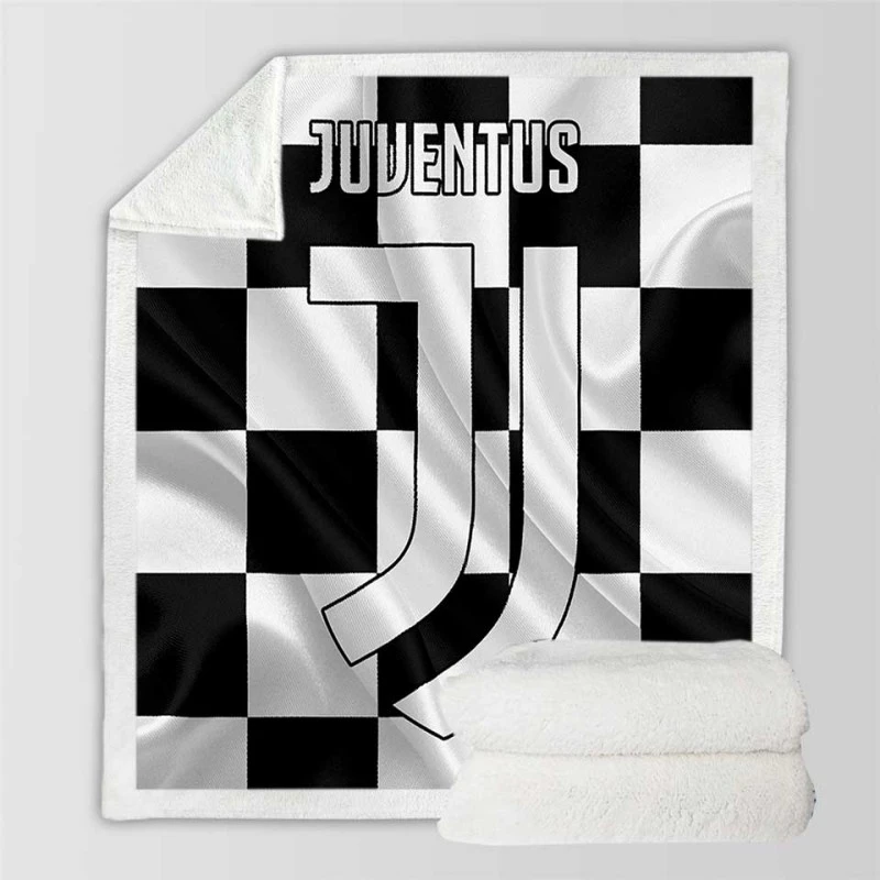 Juventus Logo Supercoppa Italiana Club Sherpa Fleece Blanket