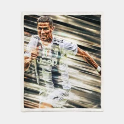 Juventus Portuguese Player Cristiano Ronaldo Sherpa Fleece Blanket 1