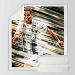 Juventus Portuguese Player Cristiano Ronaldo Sherpa Fleece Blanket