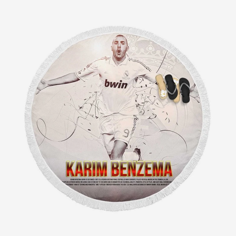 Karim Benzema Copa del Rey Sports Player Round Beach Towel