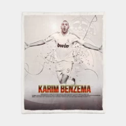 Karim Benzema Copa del Rey Sports Player Sherpa Fleece Blanket 1