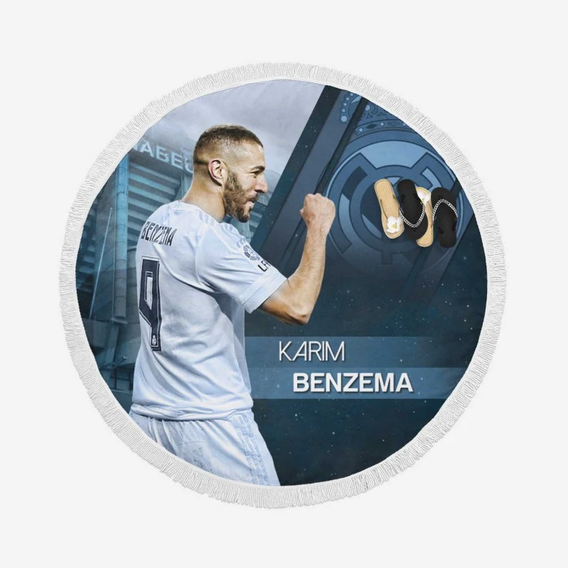 Karim Benzema Elite Madrid Sports Player Round Beach Towel