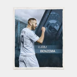 Karim Benzema Elite Madrid Sports Player Sherpa Fleece Blanket 1