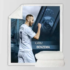 Karim Benzema Elite Madrid Sports Player Sherpa Fleece Blanket