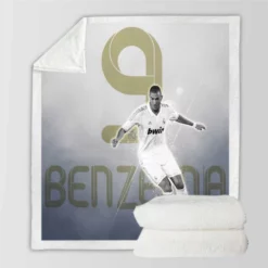 Karim Benzema European Cups Soccer Player Sherpa Fleece Blanket