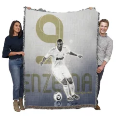 Karim Benzema European Cups Soccer Player Woven Blanket