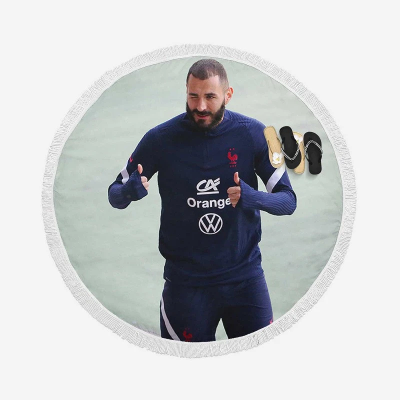 Karim Benzema FIFA World Cup Footballer Round Beach Towel