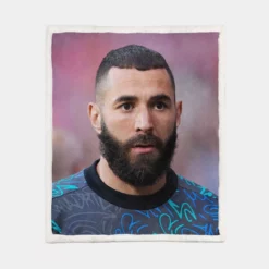 Karim Benzema Fast Football Player Sherpa Fleece Blanket 1