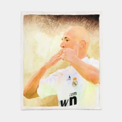 Karim Benzema Focused Football Player Sherpa Fleece Blanket 1