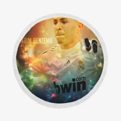 Karim Benzema Football Player Real Madrid Round Beach Towel