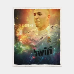 Karim Benzema Football Player Real Madrid Sherpa Fleece Blanket 1