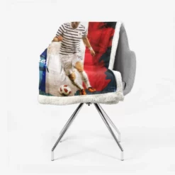 Karim Benzema France Stripe Jersey Football Player Sherpa Fleece Blanket 2