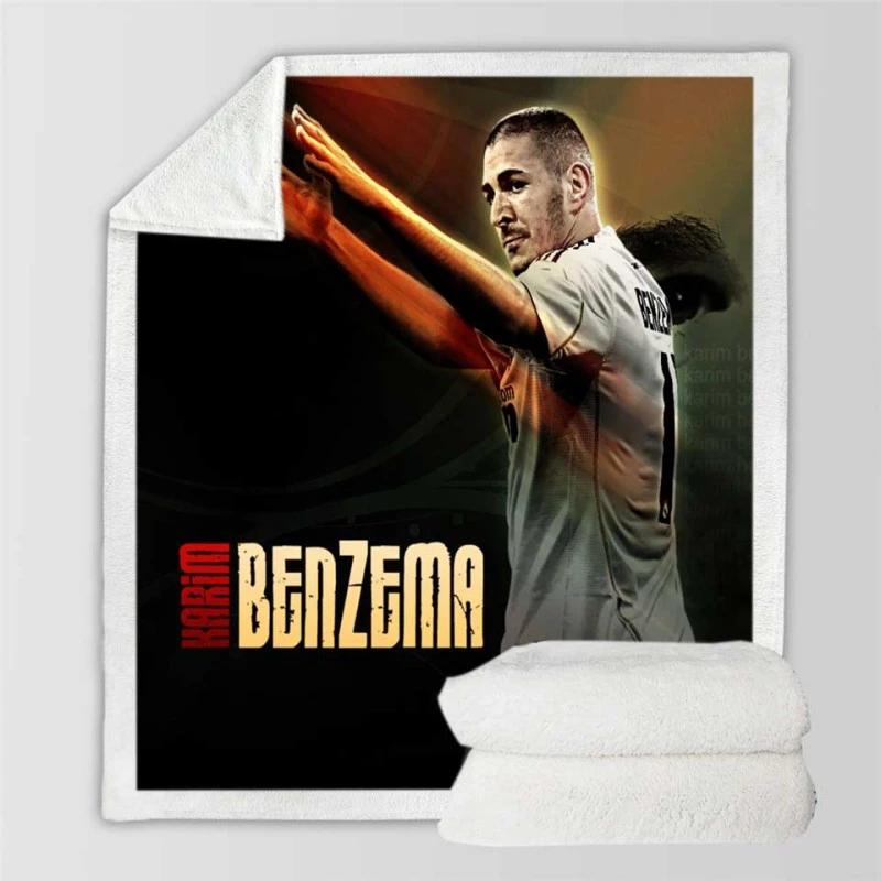 Karim Benzema French Soccer Player Sherpa Fleece Blanket